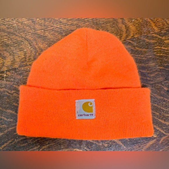 Youth Unisex One Size CARHARTT A18 WATCH CAP Beanie Hat Orange - Picture 1 of 16